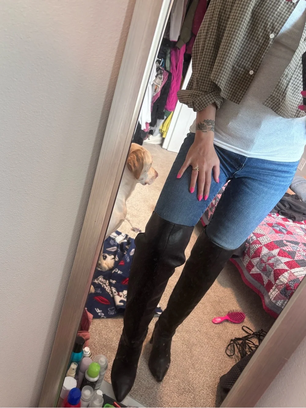 Black Over-the-Knee Women's Boots - Vince Camuto Size 8
